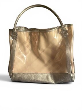 Burberry Women’s Nova Check Print Tote with Gold Trim - Women's Tote Bag